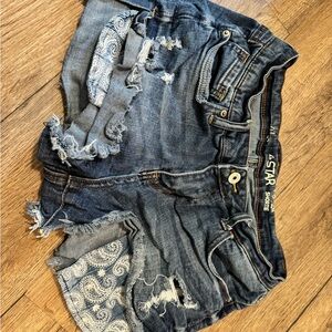 Vanilla Star Blue Distressed Jean Shorts